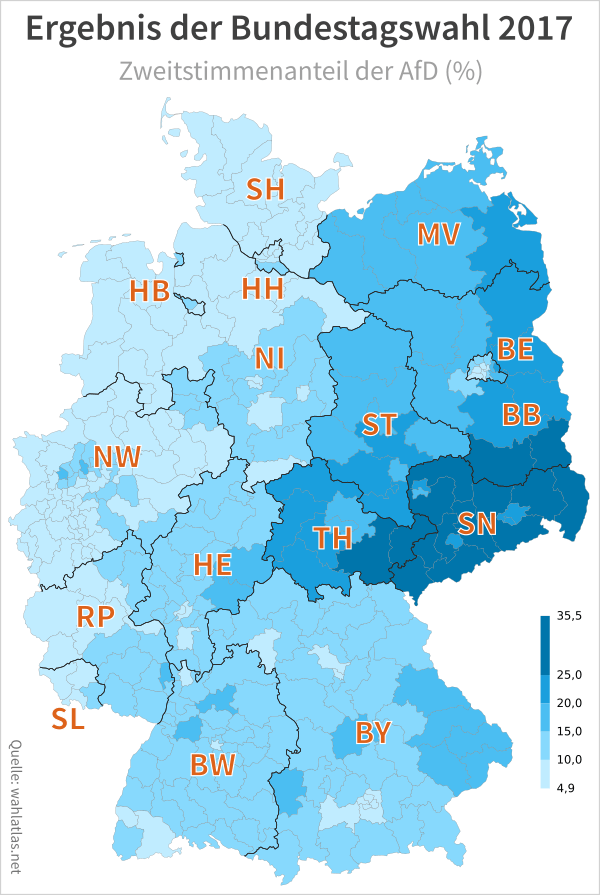 Ergebnis der AfD bei der Bundestagswahl