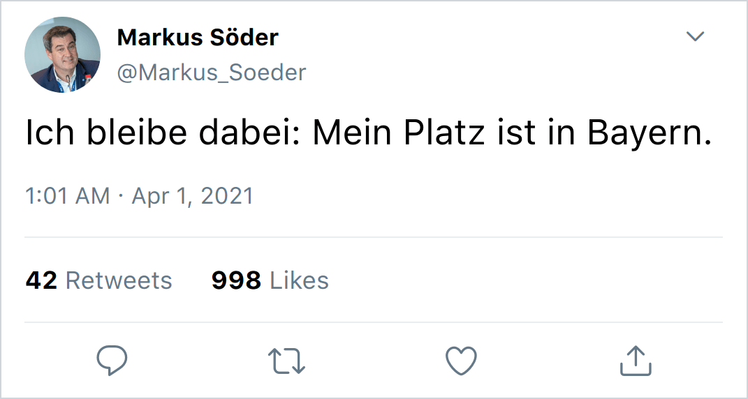 Markus Söder bei der Bundestagswahl