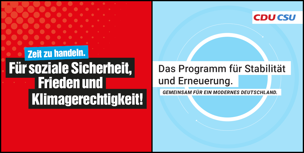 Bundestagswahl: Wahlprogramm der Union (CDU-CSU) und der Linken