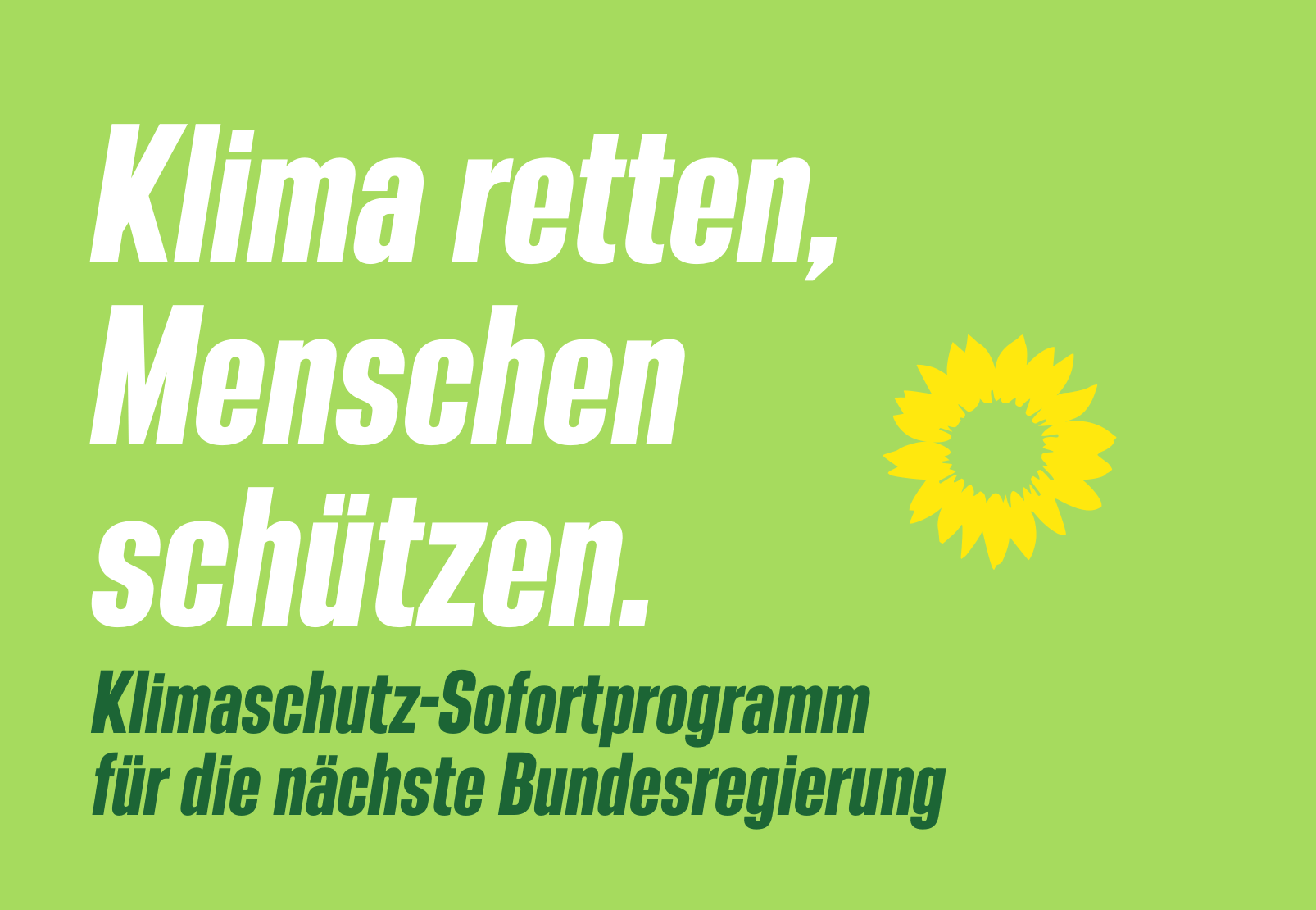 Programm zur Bundestagswahl - Klimaschutz-Sofortprogramm der Grünen