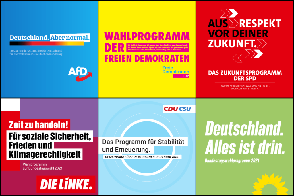 Alle Wahlprogramme für die Bundestags­wahl 2021 Bundestagswahl 2021